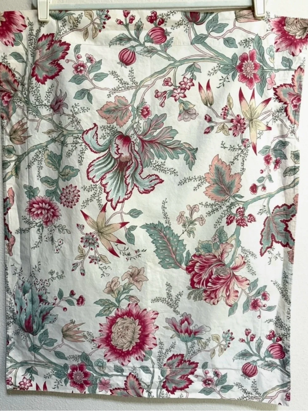 1-Pottery Barn Sz Standard,Floral Cotton in Pink,Green Botanical Country Print